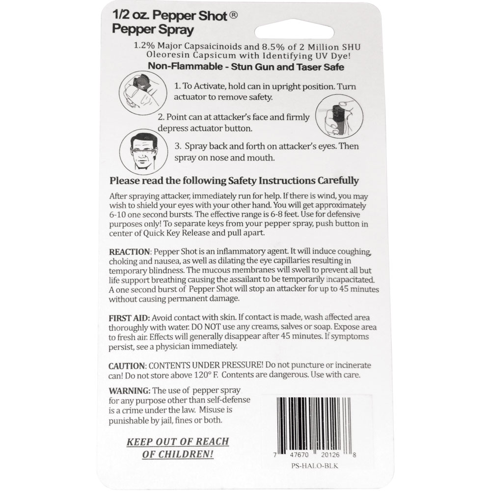 Pepper Shot 1.2% MC 1/2 oz Halo Holster Black view 5